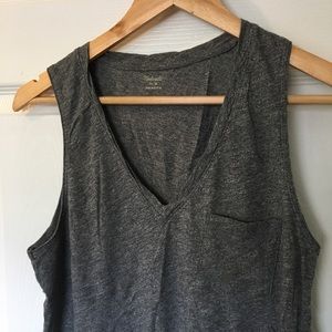 Madewell | Grey V Neck Sleeveless Tank Top